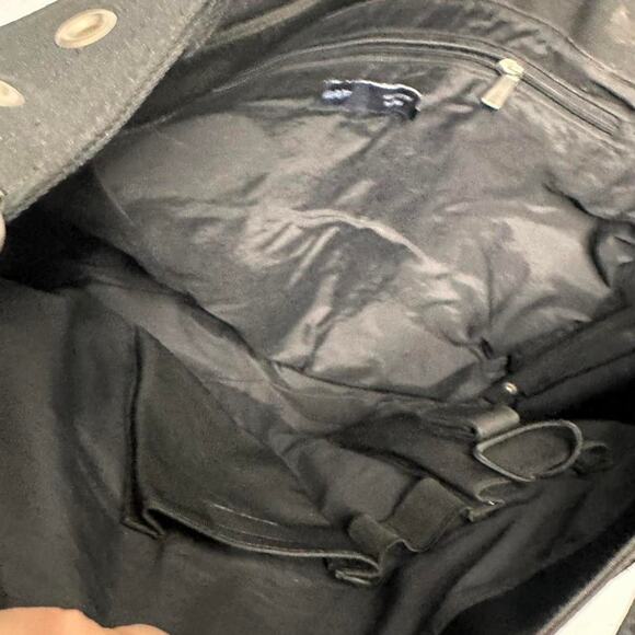 Large Black Buckled Detail Crossbody Computer Vintage Gap Bag Multiple Pockets - Picture 5 of 6